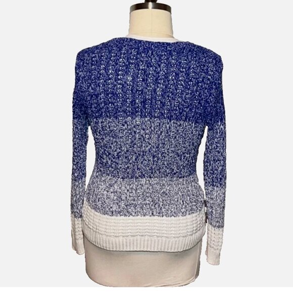 Liz Claiborne | Heather Blue and White Knitted Sweater XL - Picture 3 of 6